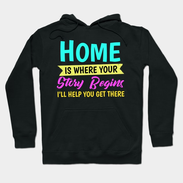 Help You Realtor Gift Sell Real Estate Agent Advertising Print Hoodie by Linco